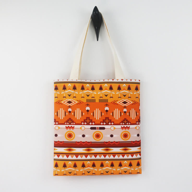 波西米亚风格女士定制帆布购物袋-02