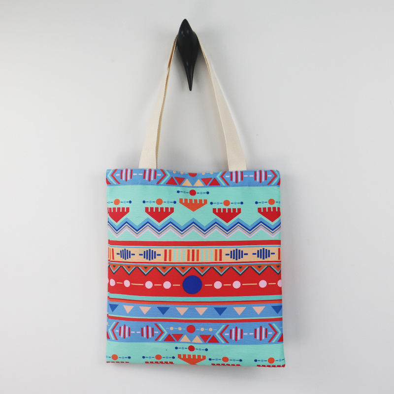 波西米亚风格女士定制帆布购物袋-04