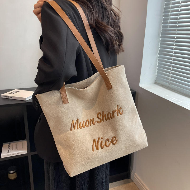 女士时尚皮革手柄托特包