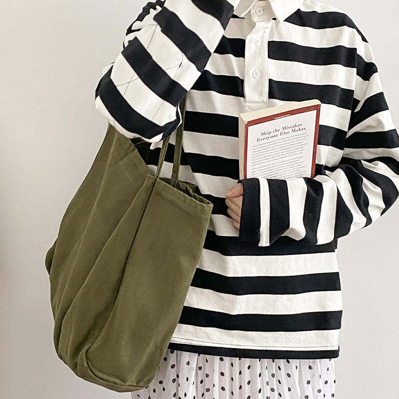 大容量定制印刷Logo帆布购物袋-16