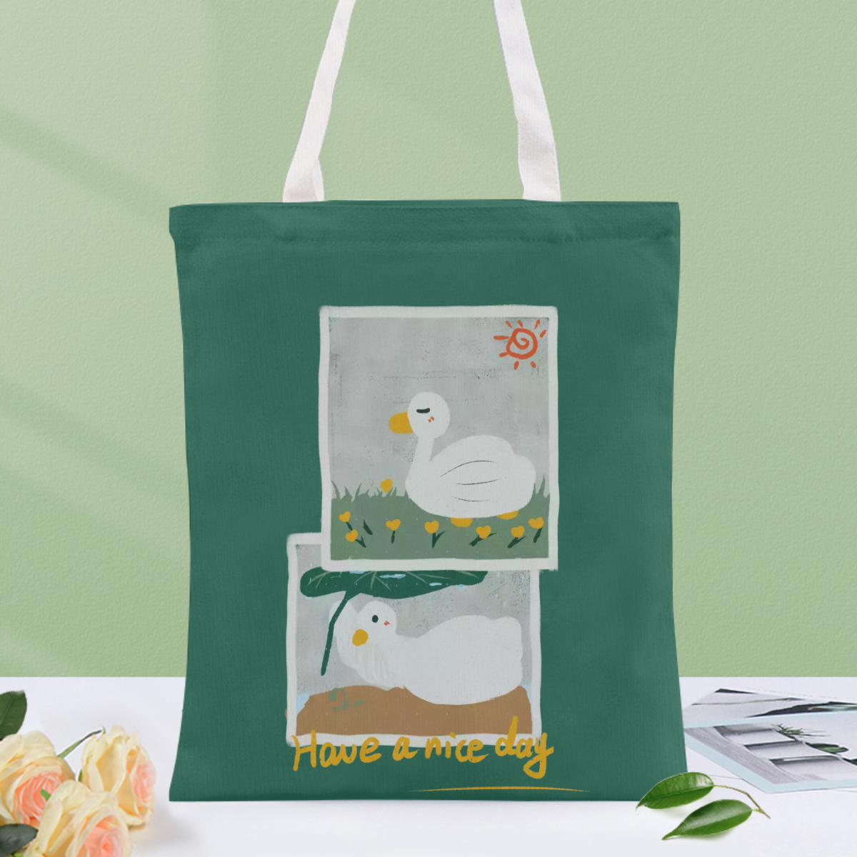 工厂批发创意定制棉质印花帆布购物袋