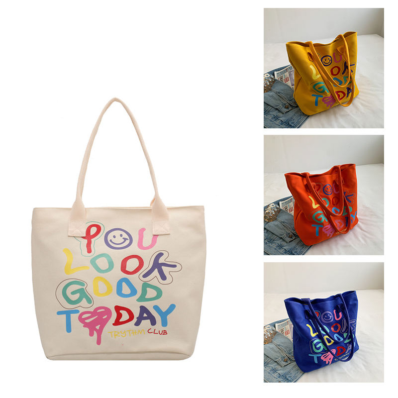 定制个性化可重复使用纯棉帆布购物袋-01