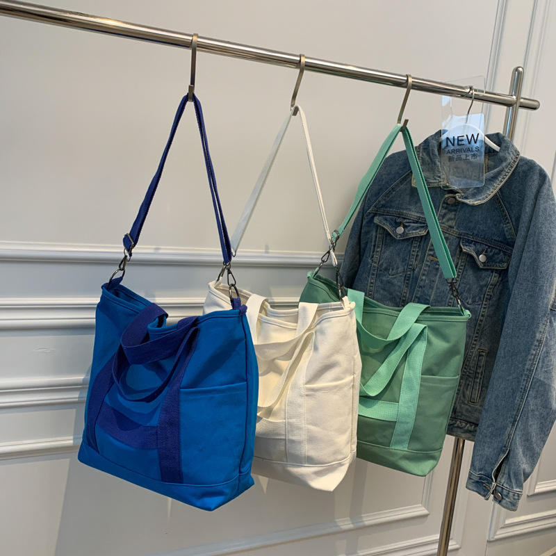 简约纯色帆布邮差包-19