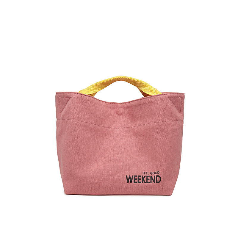 女士定制印花帆布便携午餐盒包-03