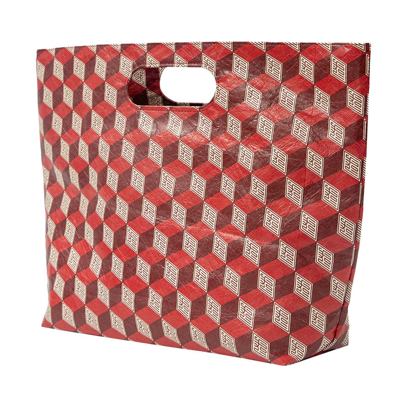 定制复古牛皮纸方形礼品袋带提手-04